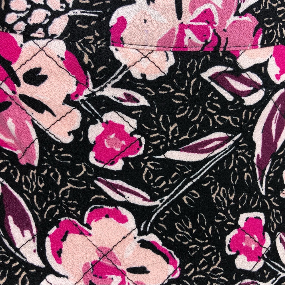 TERRA & SKY dress in black, pink, purple floral pattern with ruffled fla… - Picture 11 of 11